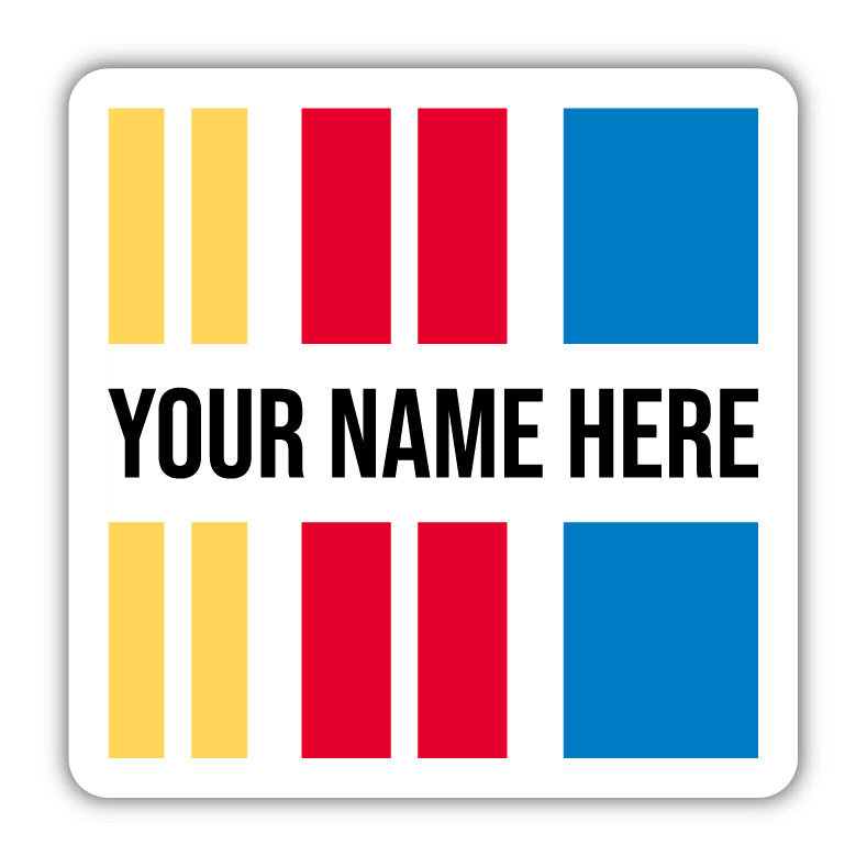 Custom Personalized Nascar 4-Inch Vinyl Decal Sticker With Name