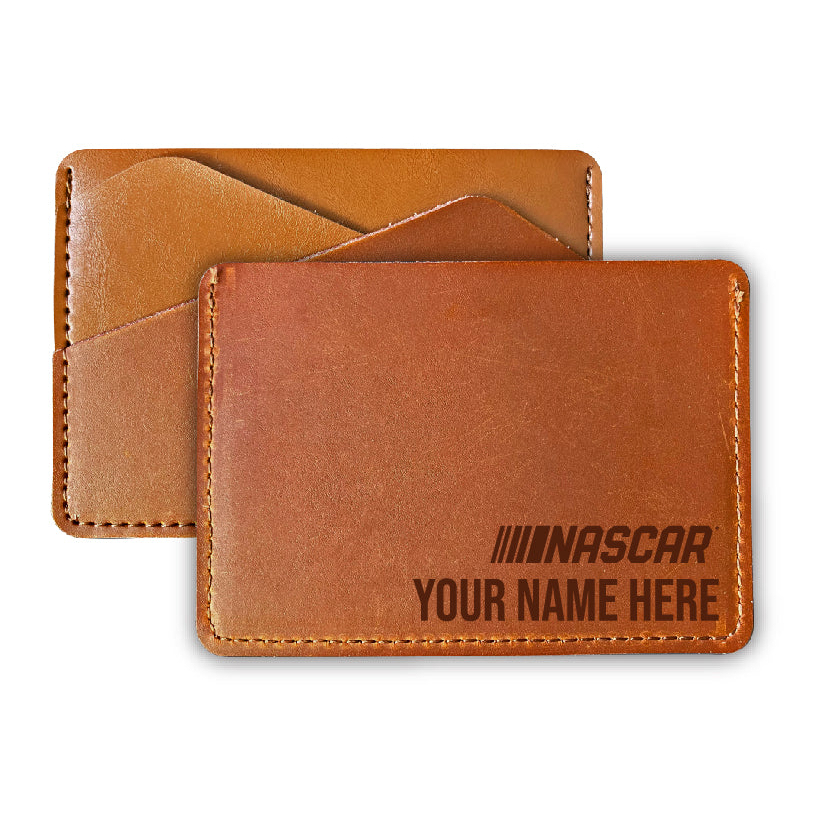 NASCAR Officially Licensed Customizable Leather Card Holder Wallet