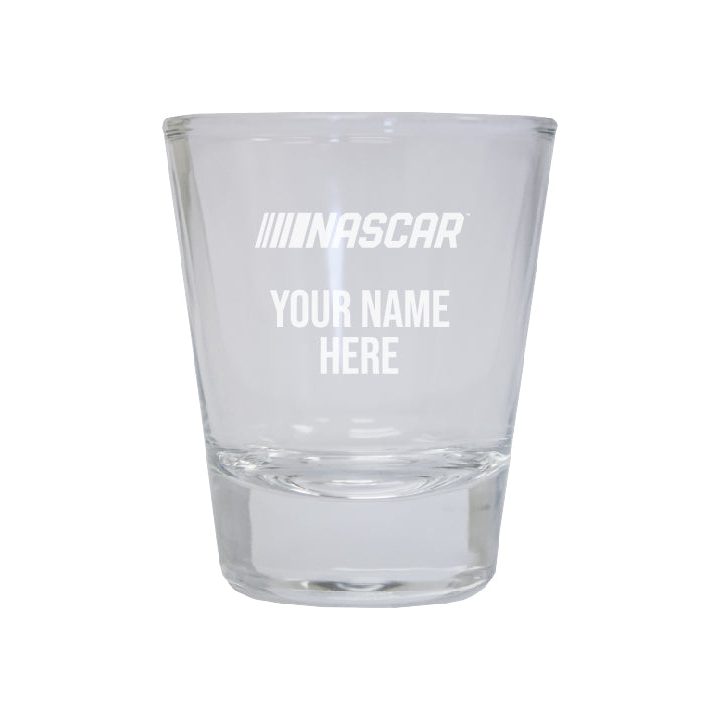 Nascar Officially Licensed Etched Round Shot Glass With Customizable Name Or Message