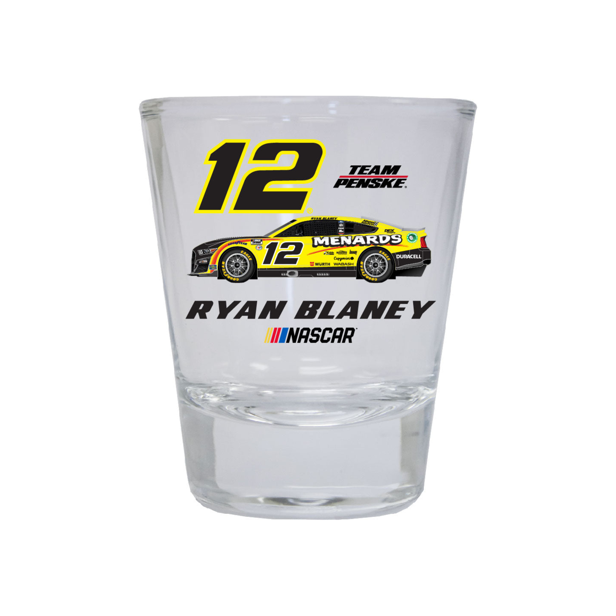 #12 Ryan Blaney NASCAR Officially Licensed Round Shot Glass
