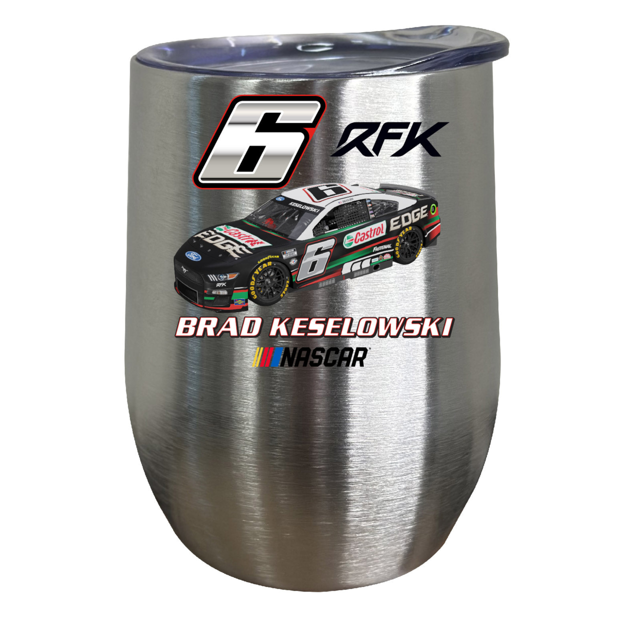 #6 Brad Keselowski Officially Licensed 12oz Insulated Wine Stainless Steel Tumbler
