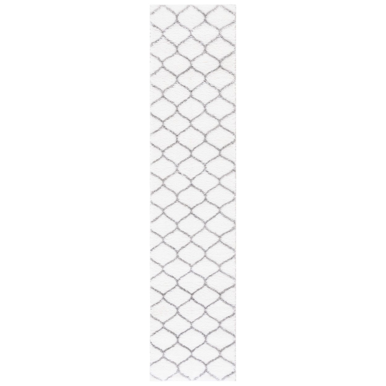 SAFAVIEH Tahoe Shag Collection THO675G Silver / White Rug - 9' X 12'