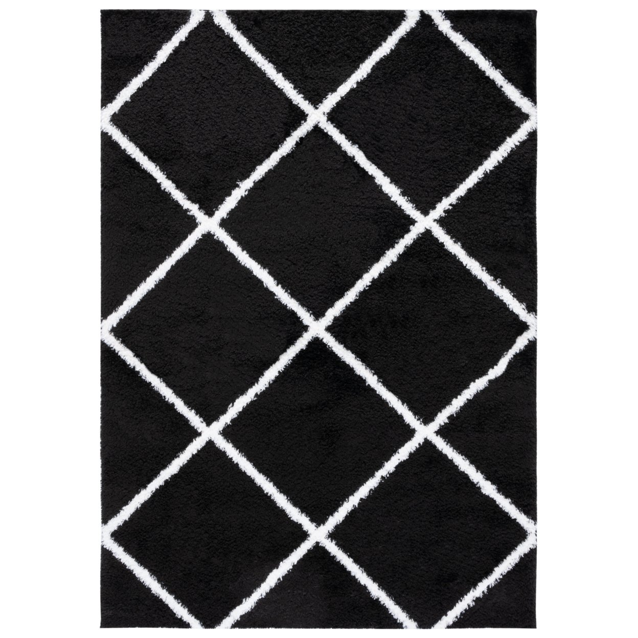 SAFAVIEH Tahoe Shag Collection THO675A White / Silver Rug - 9' X 12'