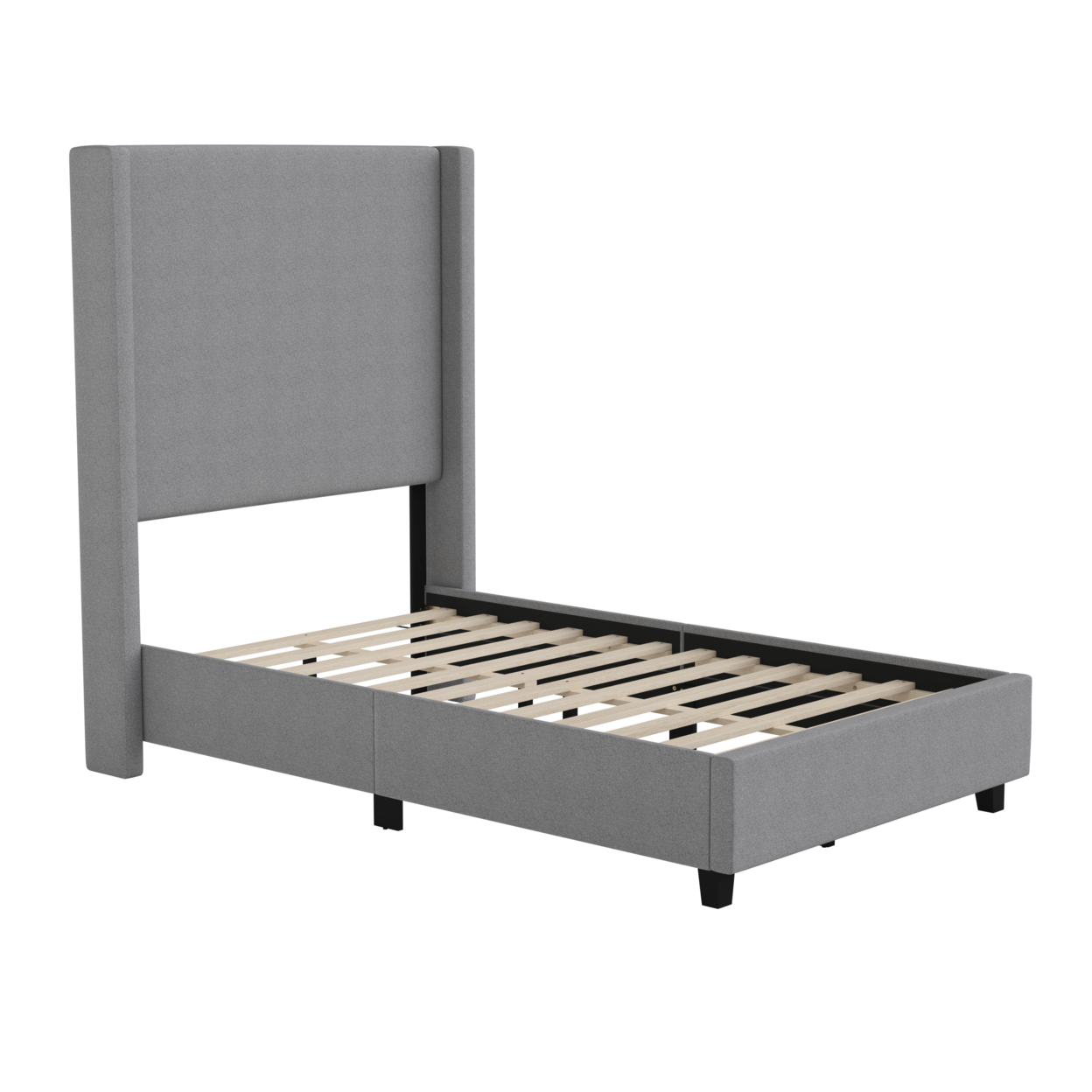 Gray Twin Size Platform Bed
