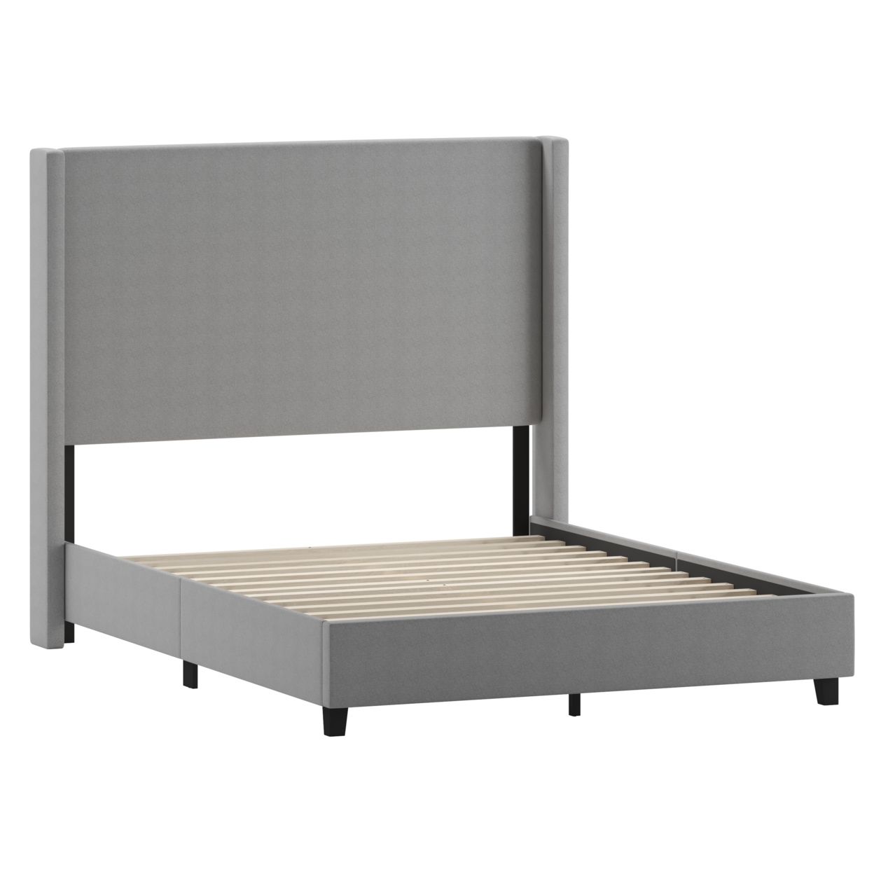 Gray Queen Size Platform Bed
