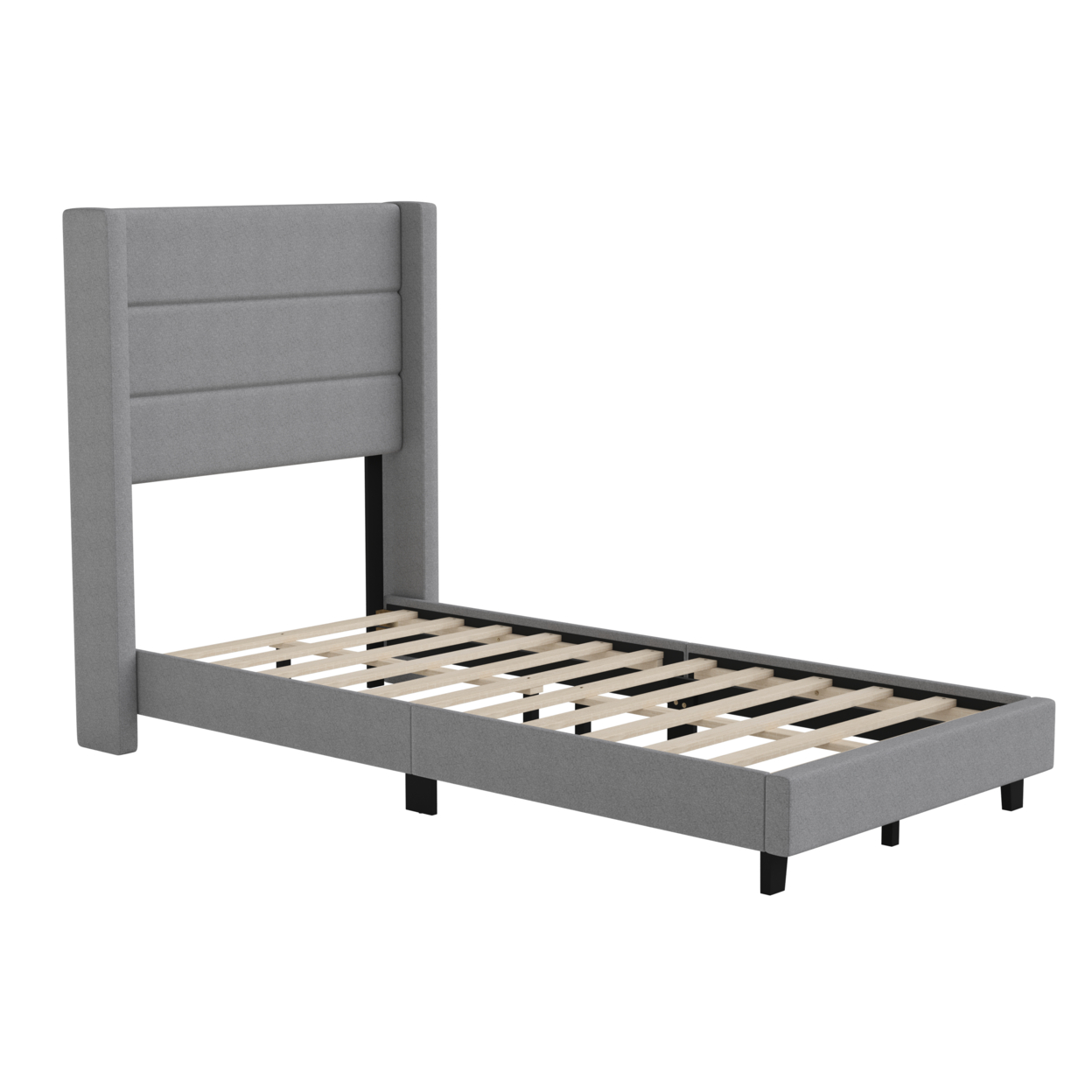 Gray Twin Platform Bed