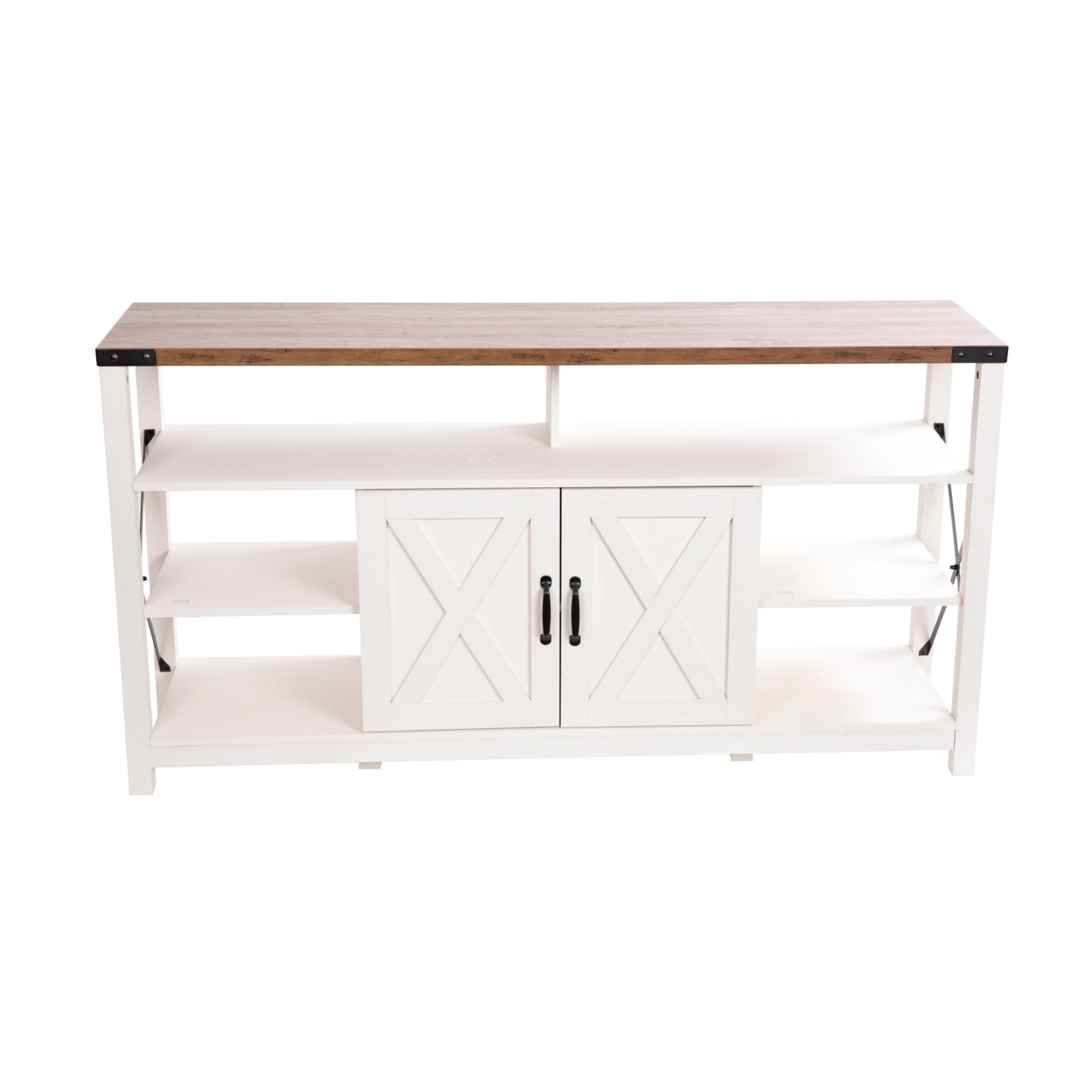 6 Inch White Rustic TV Stand