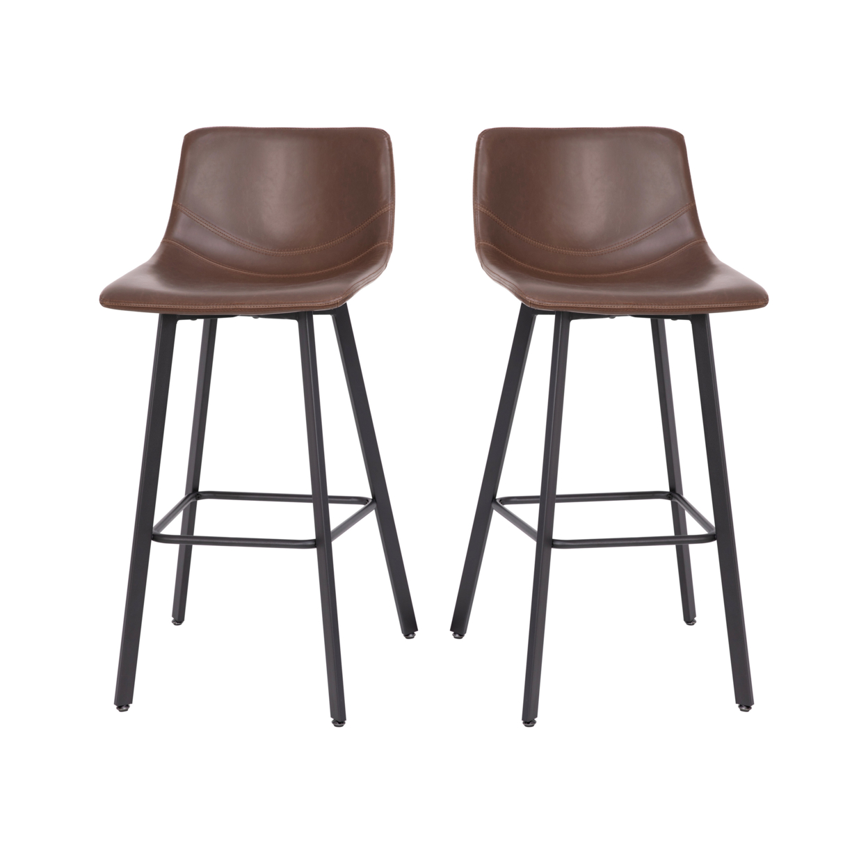 2PK 30 Brown Leather Stools
