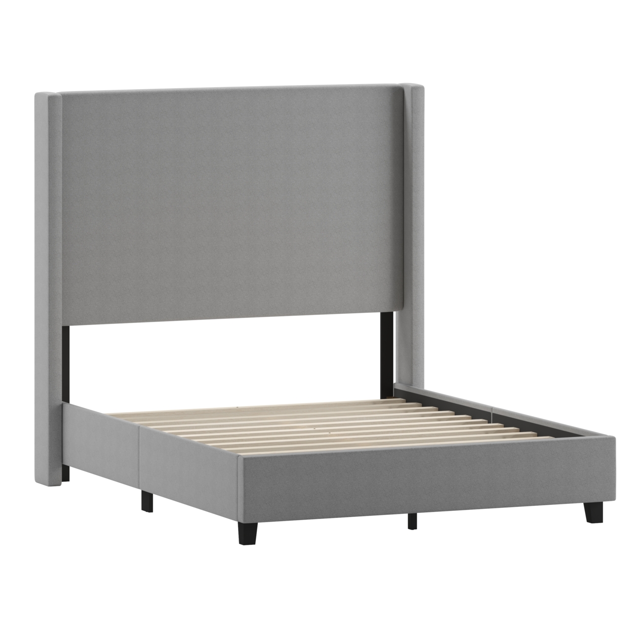 Gray Full Size Platform Bed