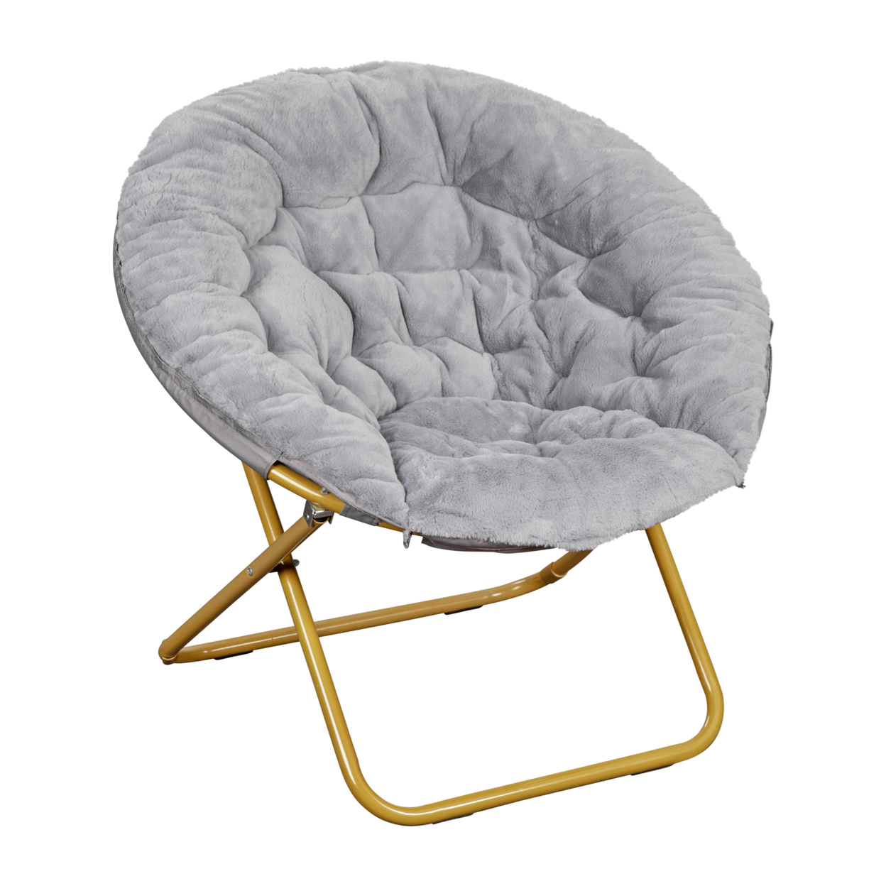Gray XL Fur Saucer Chair