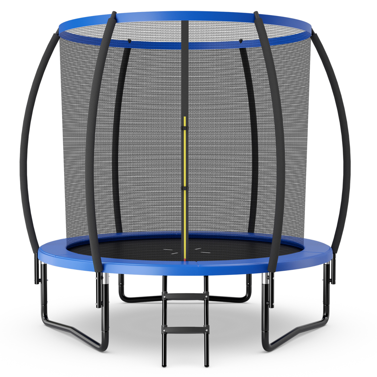 8FT Recreational Trampoline W/ Ladder Enclosure Net Safety Pad Outdoor - Black