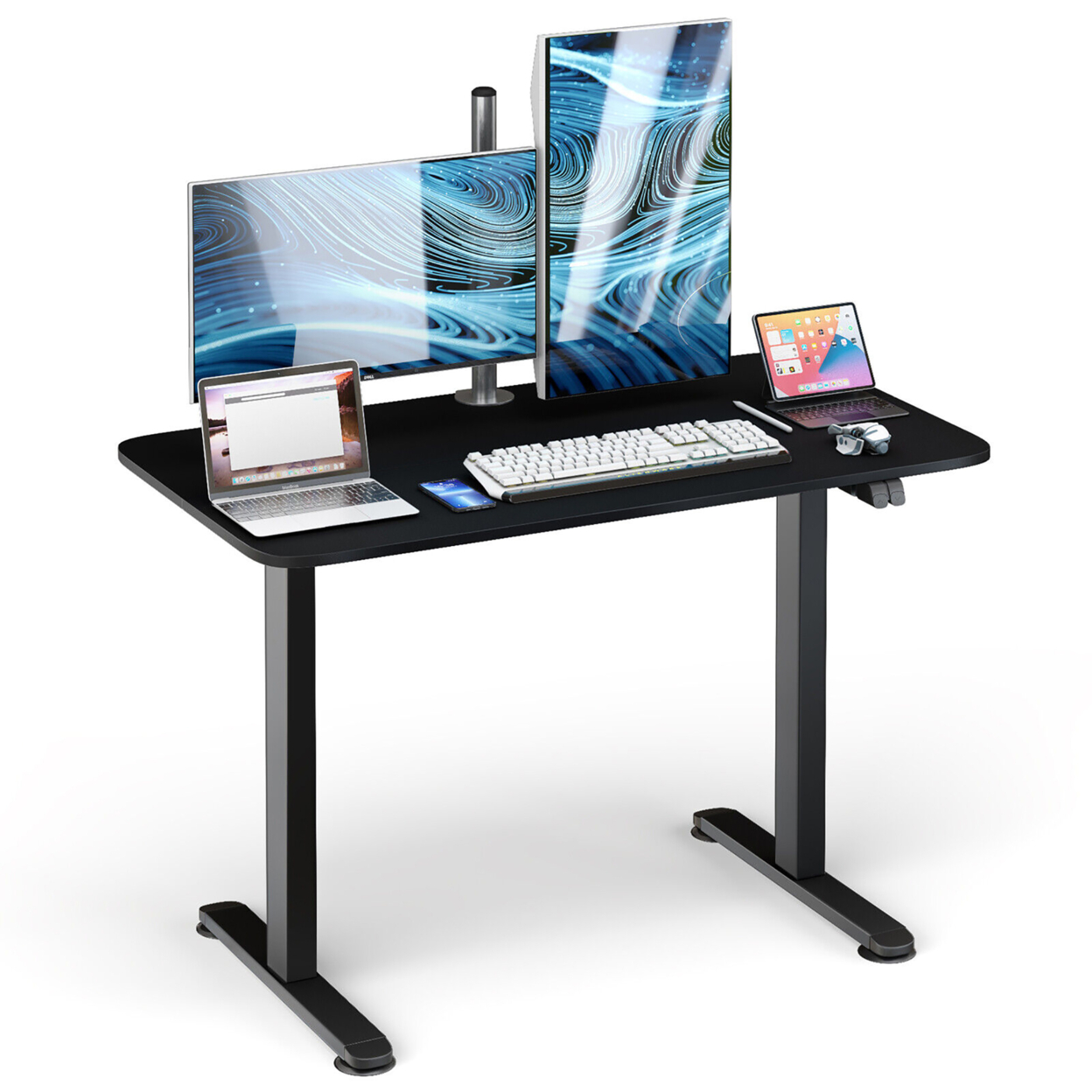 Electric Standing Desk Adjustable Stand Up Computer Desk Anti-collision - Black