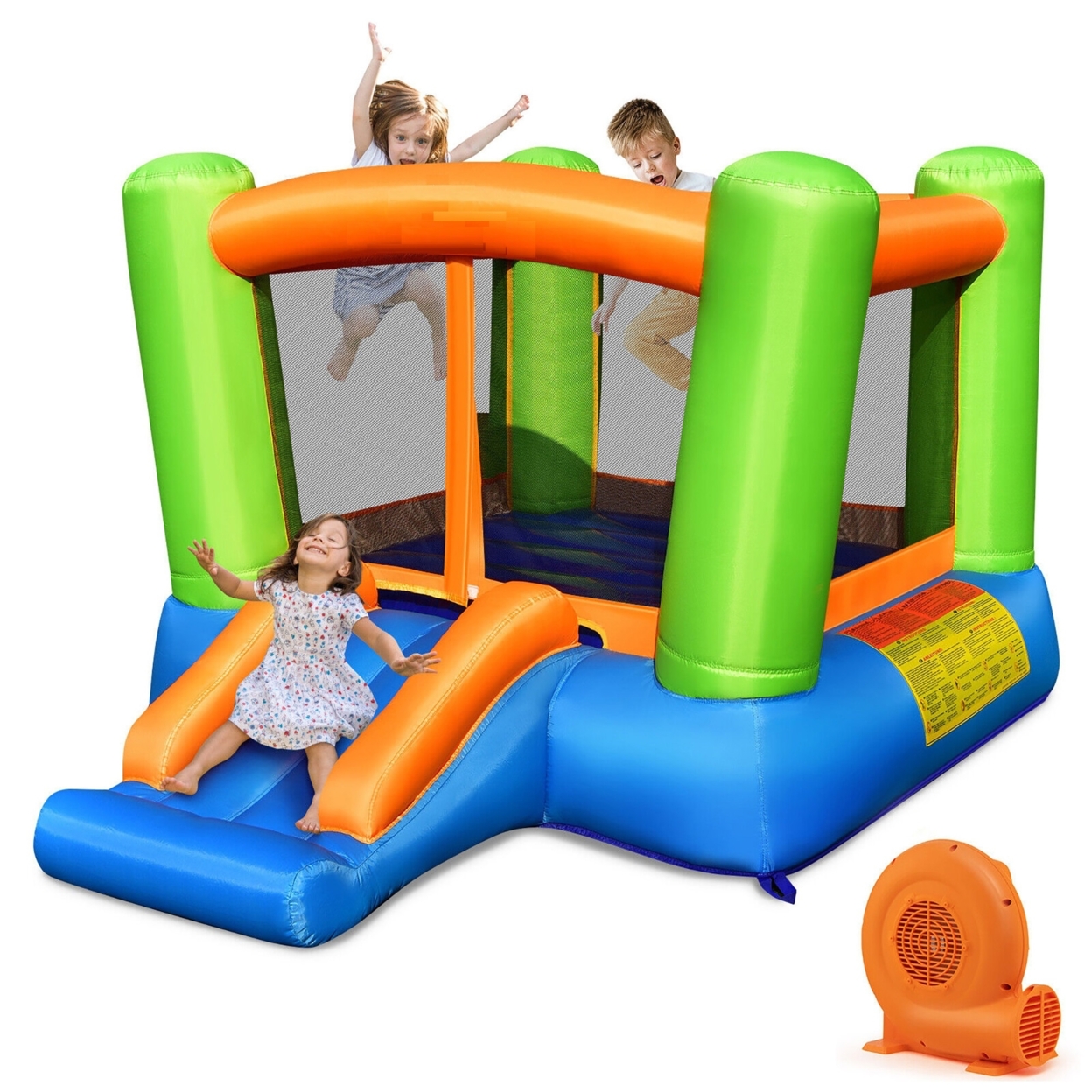 Inflatable Bounce House Kids Jumping Playhouse Indoor & Outdoor With 550W Blower