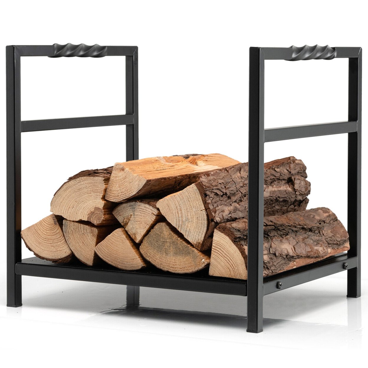 Firewood Rack Fireplace Log Holder Wood Steel Stove Bracket Stacking Rack