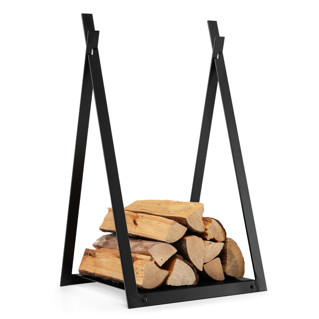 Firewood Rack Fireplace Wood Holder Storage Log Holder With Raised Base