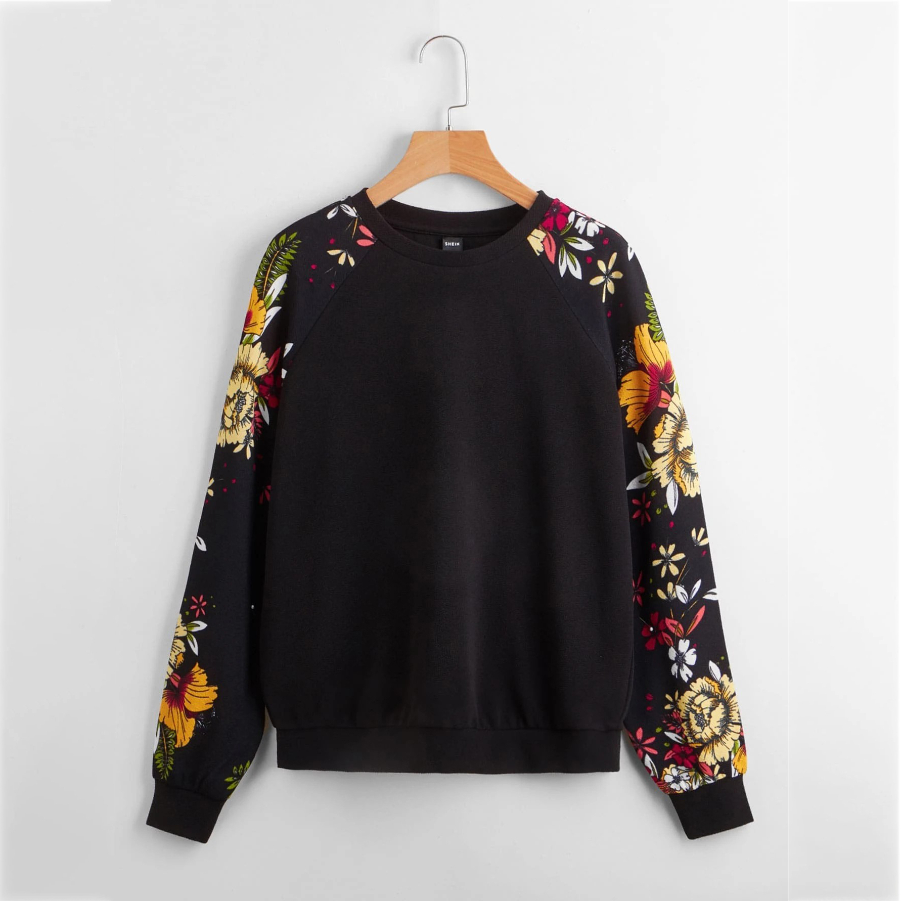Floral Print Raglan Sleeve Pullover - Large(8/10)