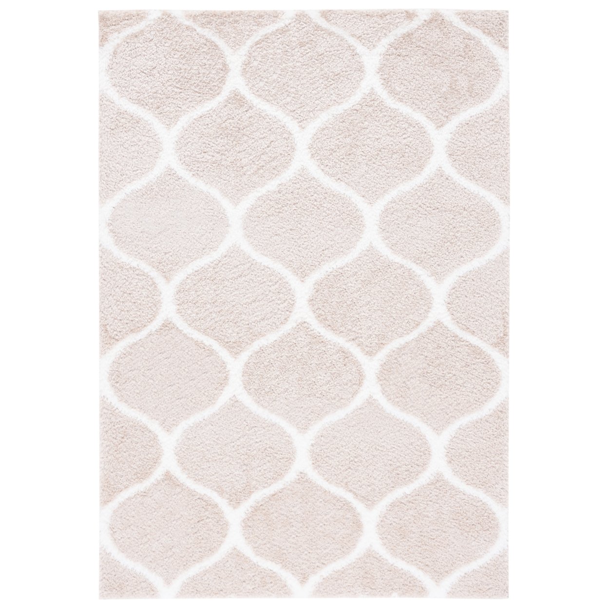 SAFAVIEH Tahoe Shag Collection THO675G Silver / White Rug - 4' X 6'