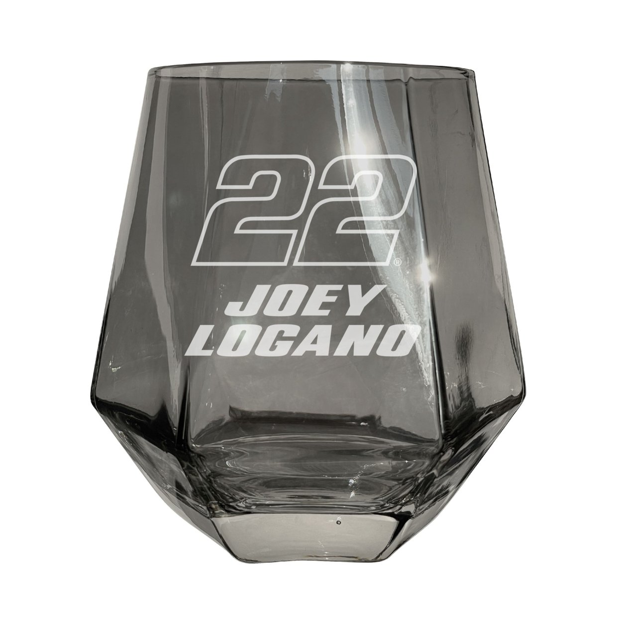 #22 Joey Logano Officially Licensed 10 Oz Engraved Diamond Wine Glass - Iridescent, Single