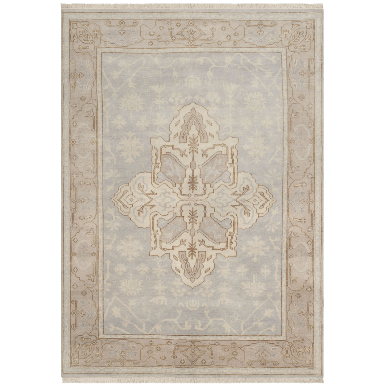 SAFAVIEH Oregon Collection ORE858N Navy / Ivory Rug - 5'-1 X 7'-6