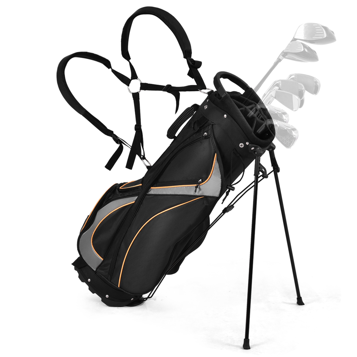 Golf Stand Bag Portable Lightweight Golf Carry Club Bag W/ 8-way Divider