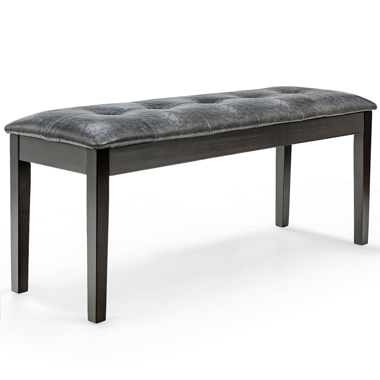 Upholstered Dining Bench W/Padded Seat For Kitchen Bedroom Entryway Grey