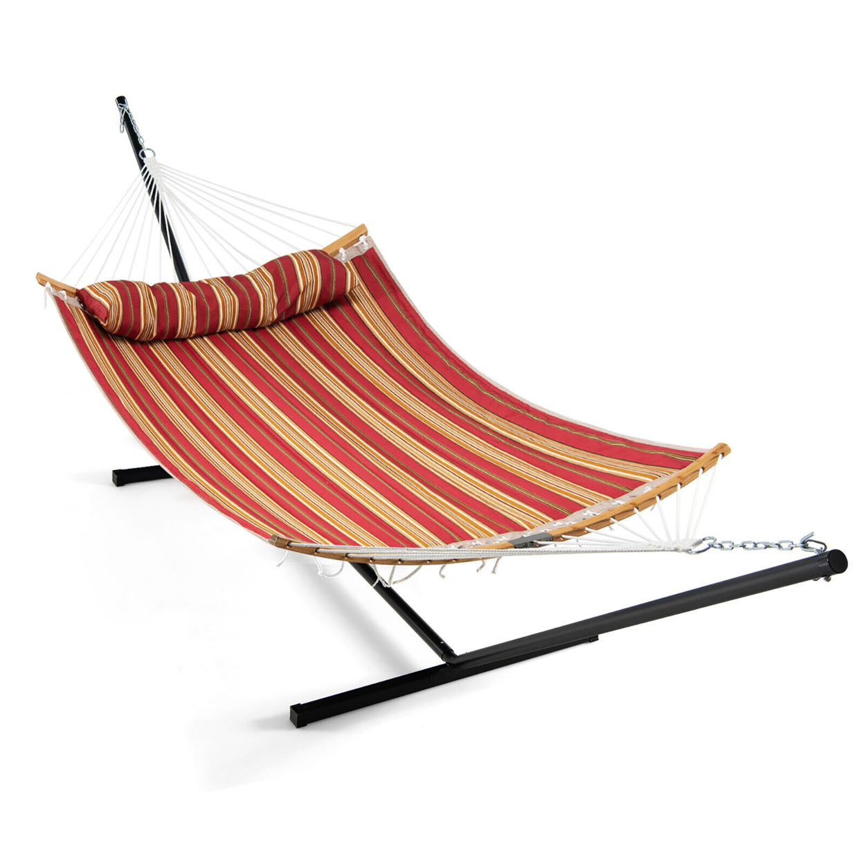 Hammock Chair With Stand Portable Bag Cushion Pillow Heavy Duty Frame - Red