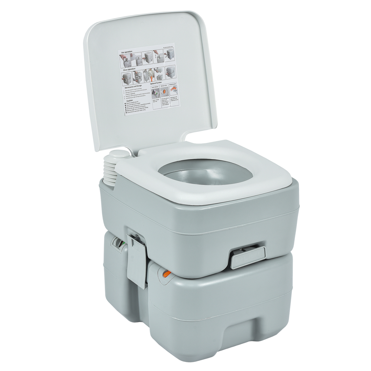 Portable Toilet 5.3 Gallon Outdoor Camping Traveling Toilet W/ Flush Pump