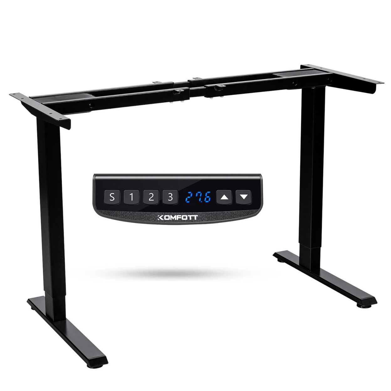 Electric Sit Stand Desk Frame Dual Motor Standing Desk Base W/ Cable Tray - Black