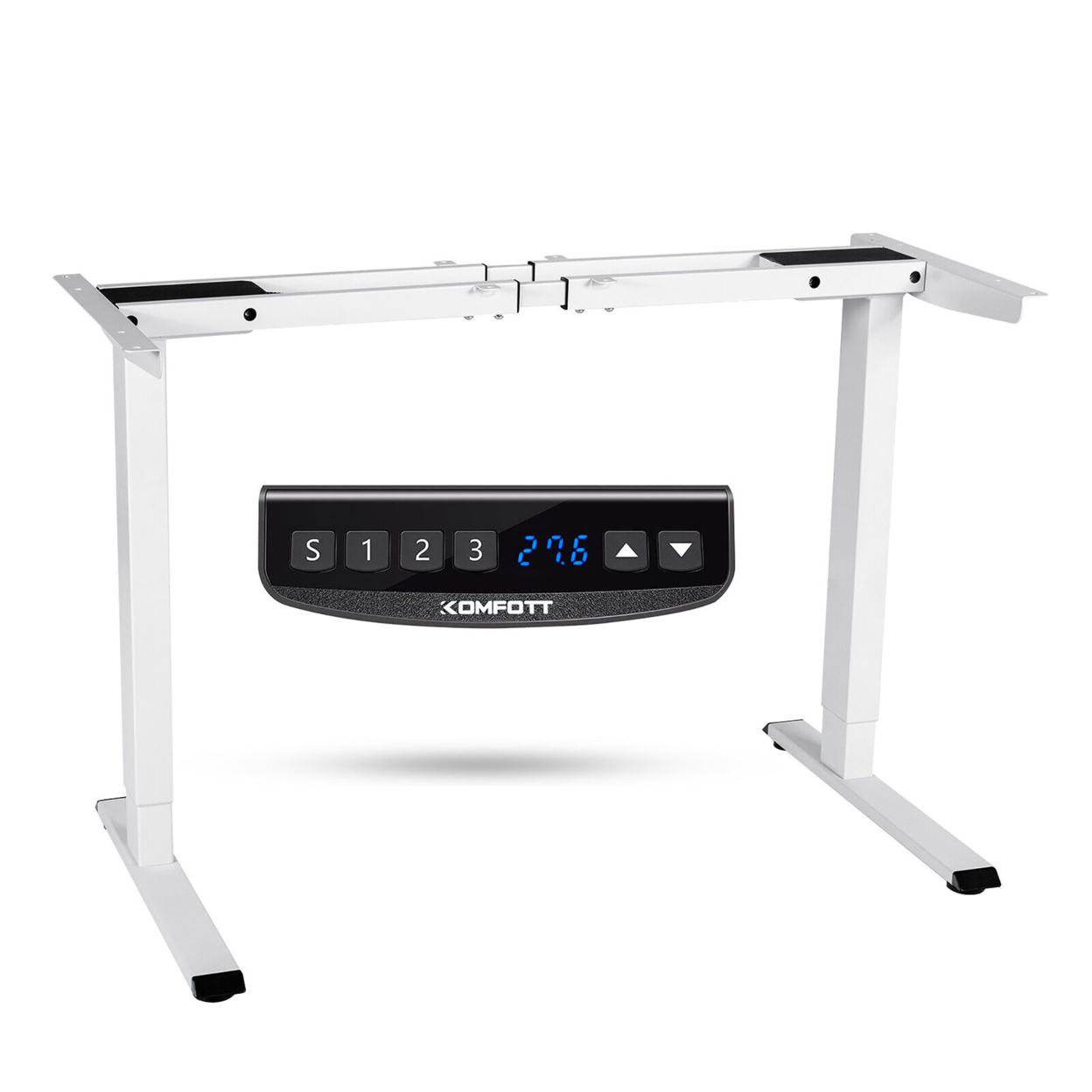 Electric Sit Stand Desk Frame Dual Motor Standing Desk Base W/ Cable Tray - White