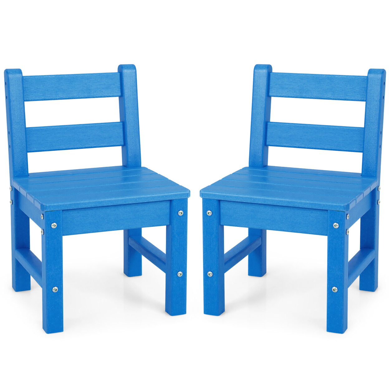 2 PCS Kids Chairs Indoor Outdoor Heavy-Duty All-Weather Children Learning Chair - Blue