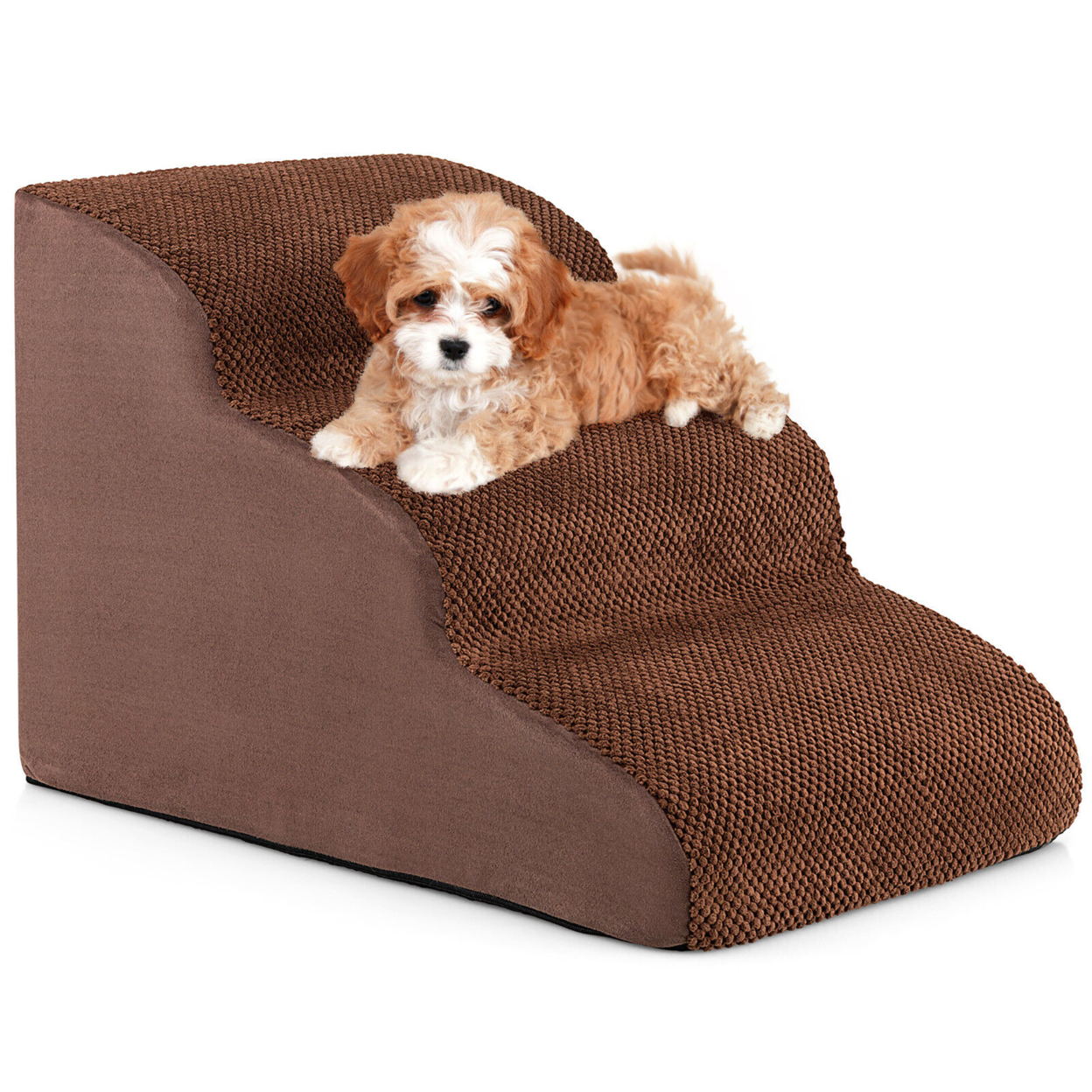 3 Tiers Foam Dog Ramps/Steps Non-Slip Dog Steps For Beds Or Couches Coffee
