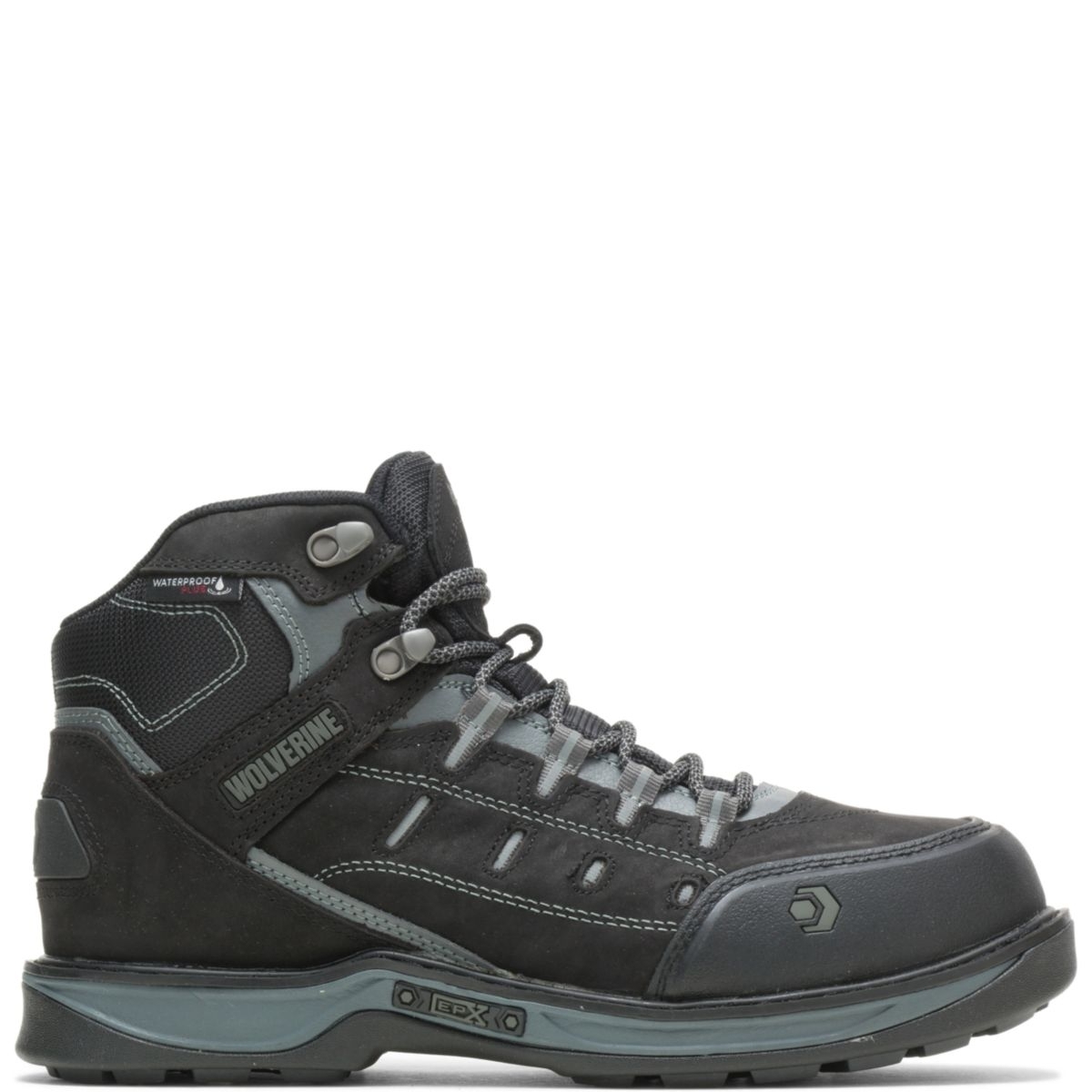 WOLVERINE Men's Edge LX Waterproof CarbonMAXÂ® Composite Toe Work Boot Black/Grey - W10553 BLACK/GREY - BLACK/GREY, 11