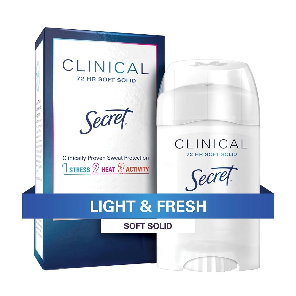 Secret Clinical Soft Solid Antiperspirant & Deodorant, Light & Fresh (1.6oz-3ct)
