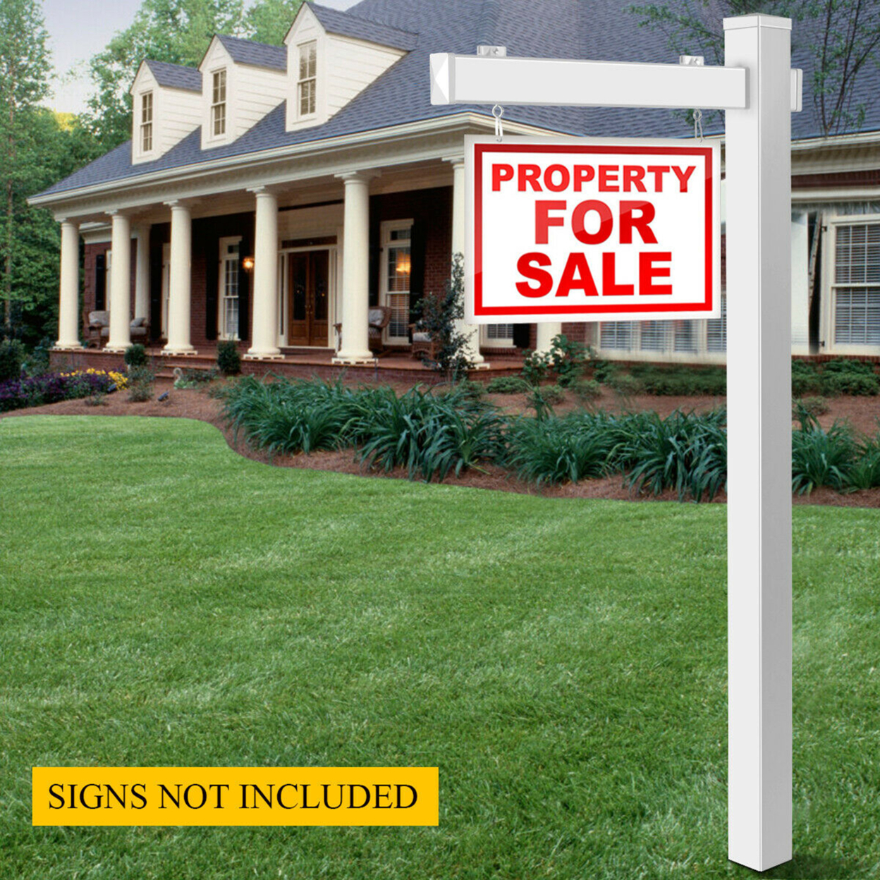 4 PCS 6' UPVC Real Estate Sign Post Open House Yard Home For White W/Stake