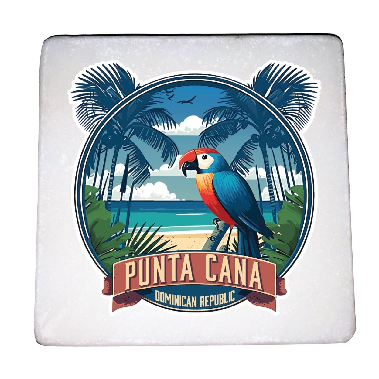 Punta Cana Dominican Republic Souvenir 4x4-Inch Coaster Marble 2