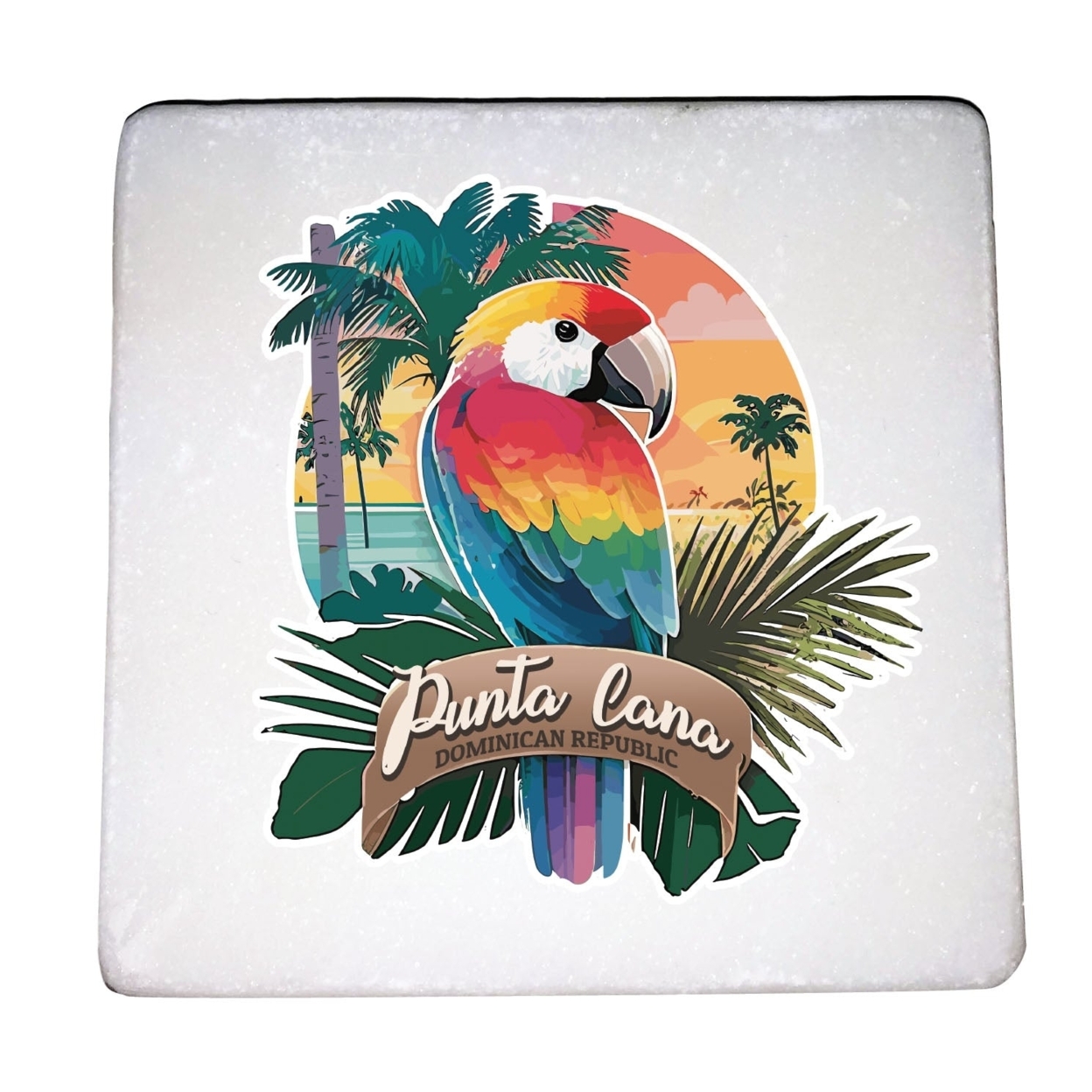 Punta Cana Dominican Republic Souvenir 4x4-Inch Coaster Marble 1