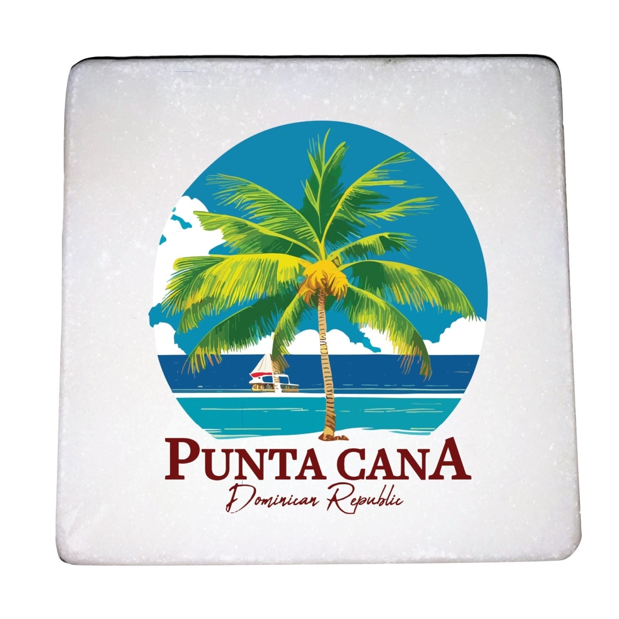 Punta Cana Dominican Republic Souvenir 4x4-Inch Coaster Marble