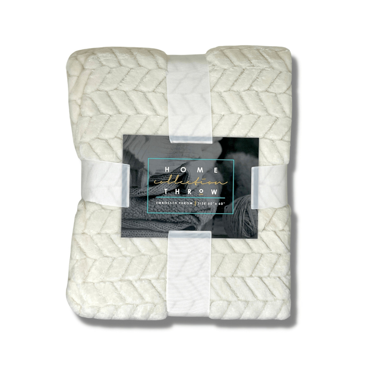 Home Collection Embossed Throw - Cream