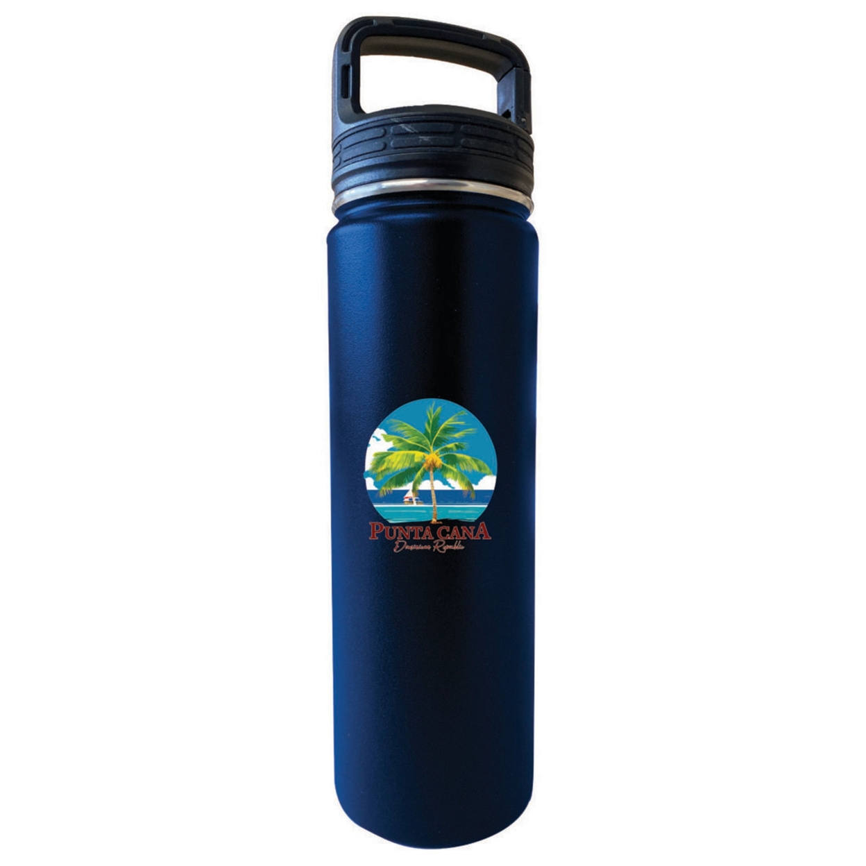 Punta Cana Dominican Republic Souvenir 32 Oz Insulated Stainless Steel Tumbler - Navy, Palm 3