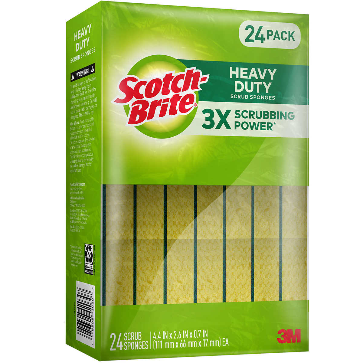 Scotch-Brite Scrub Sponges, Heavy Duty, Yellow, 24 Count
