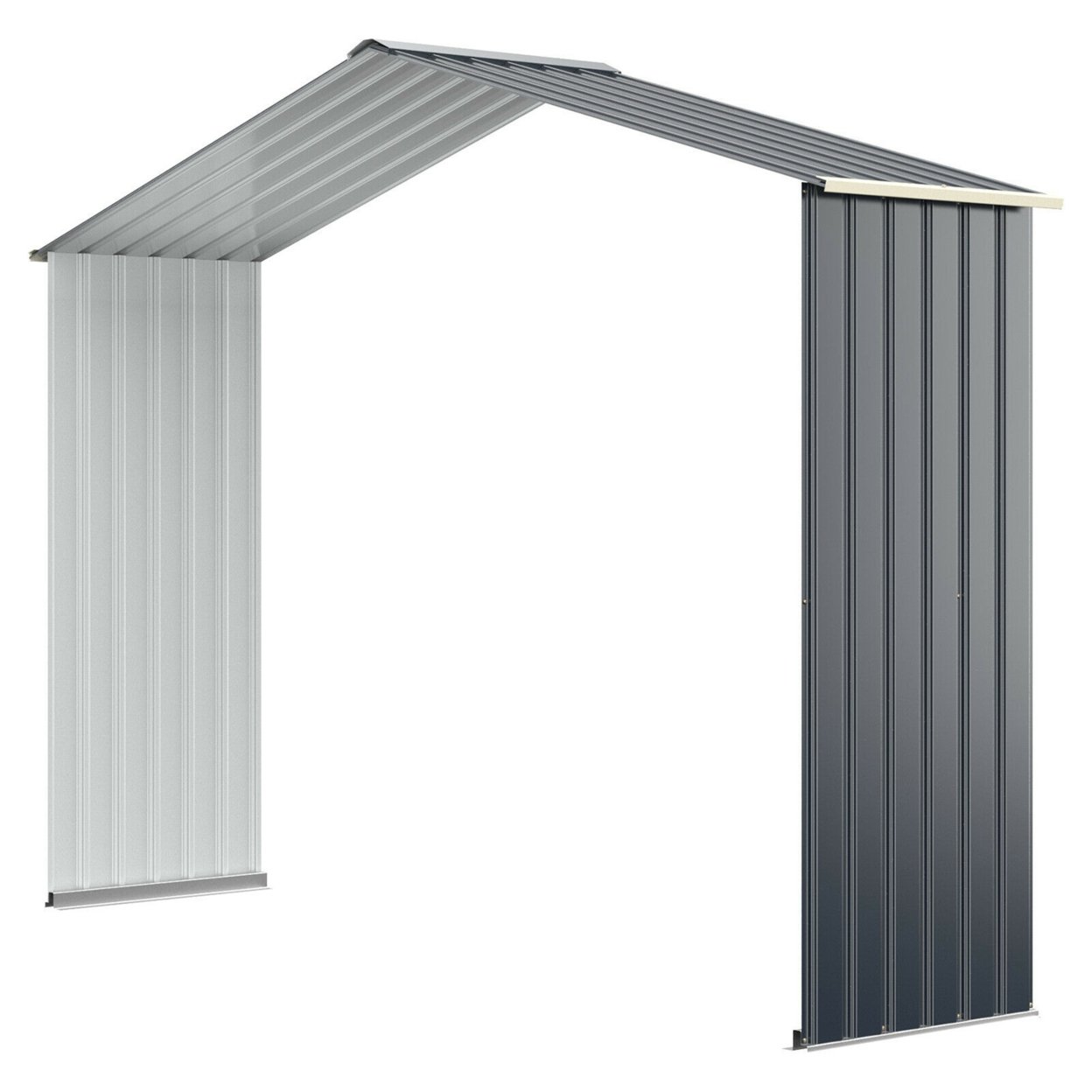 Outdoor Storage Shed Extension Kit For 7/9.1/11.2 Ft Shed Width Grey - Grey, For 7 Ft Shed