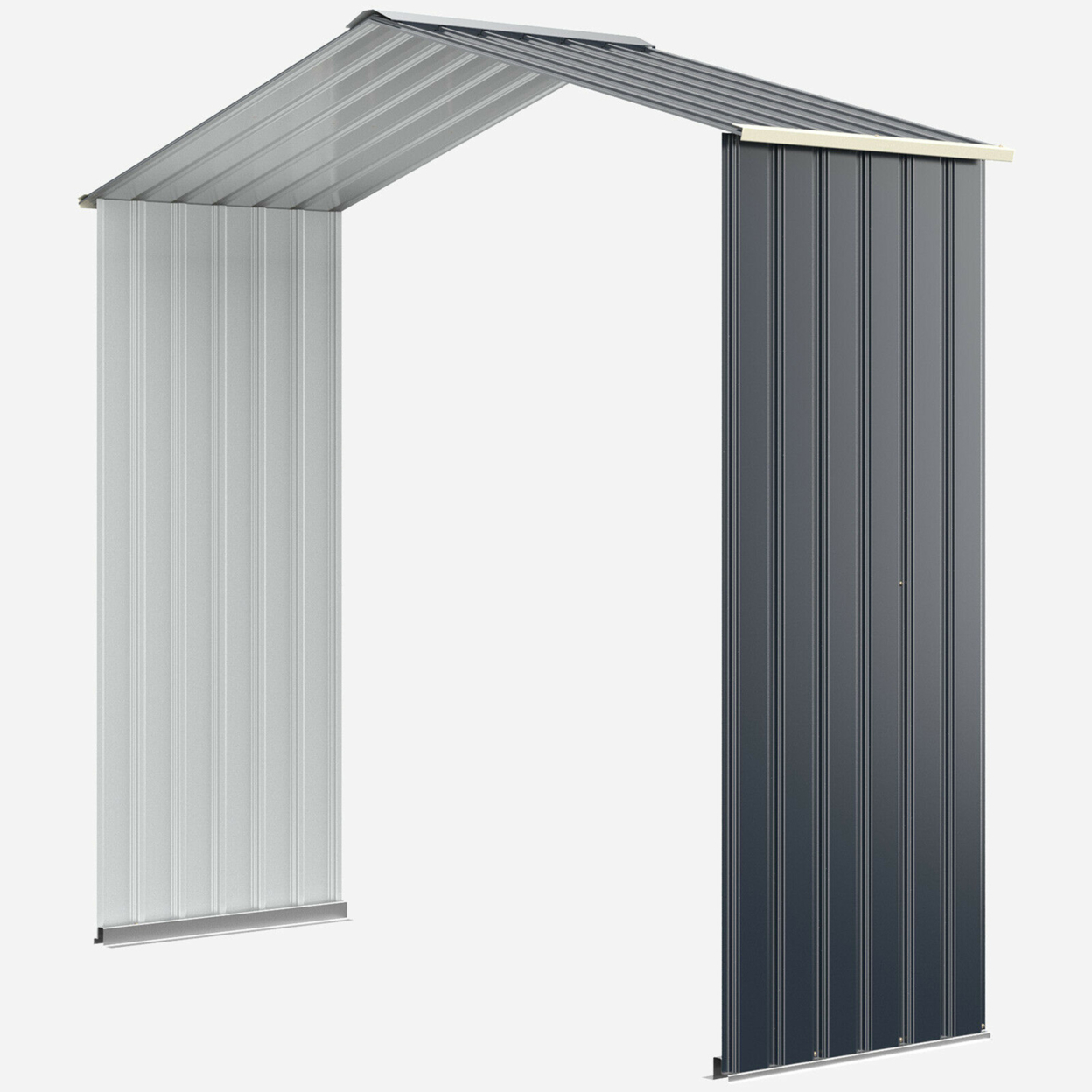 Outdoor Storage Shed Extension Kit For 7/9.1/11.2 Ft Shed Width Grey - Grey, For 7 Ft Shed
