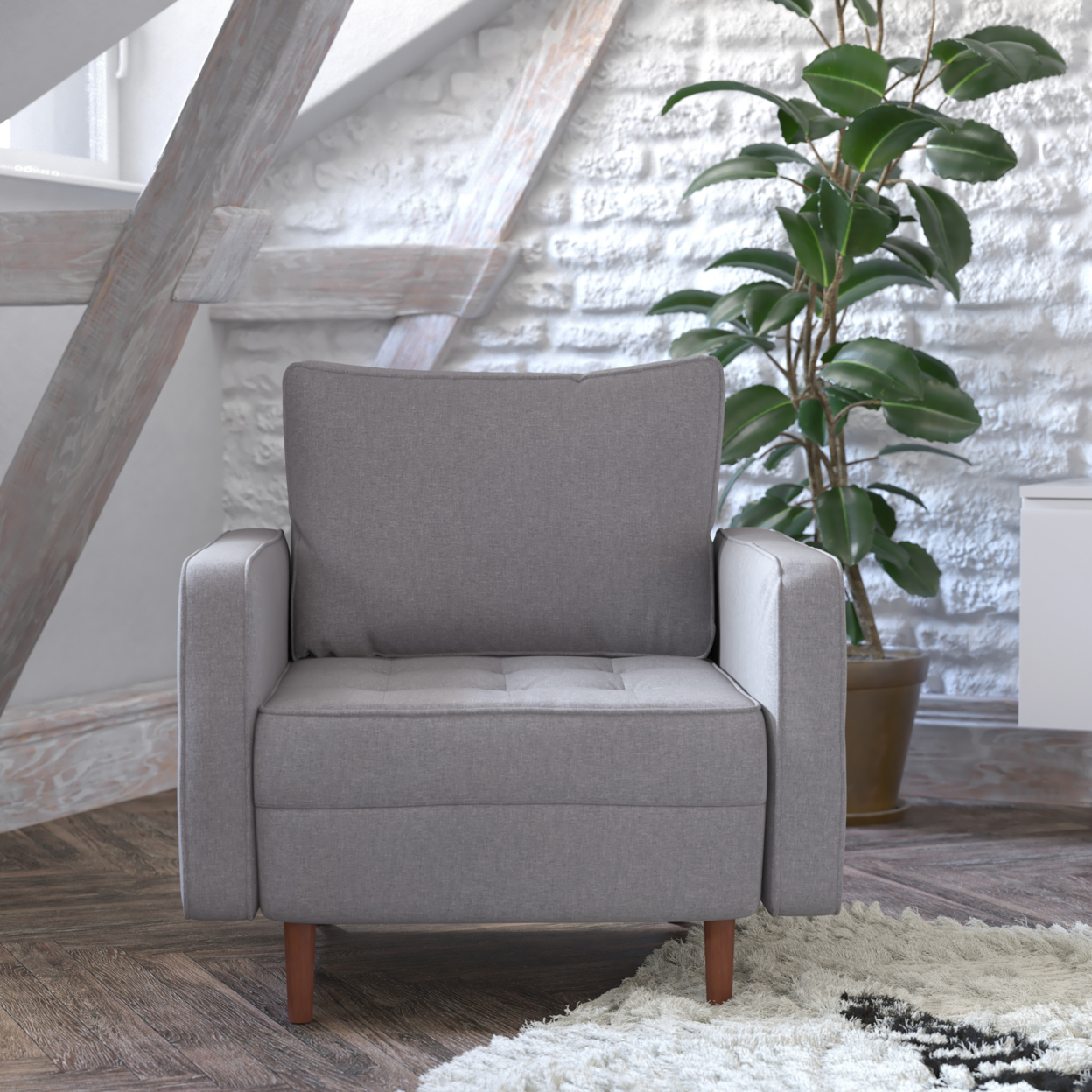 Slate Gray Upholstered Chair