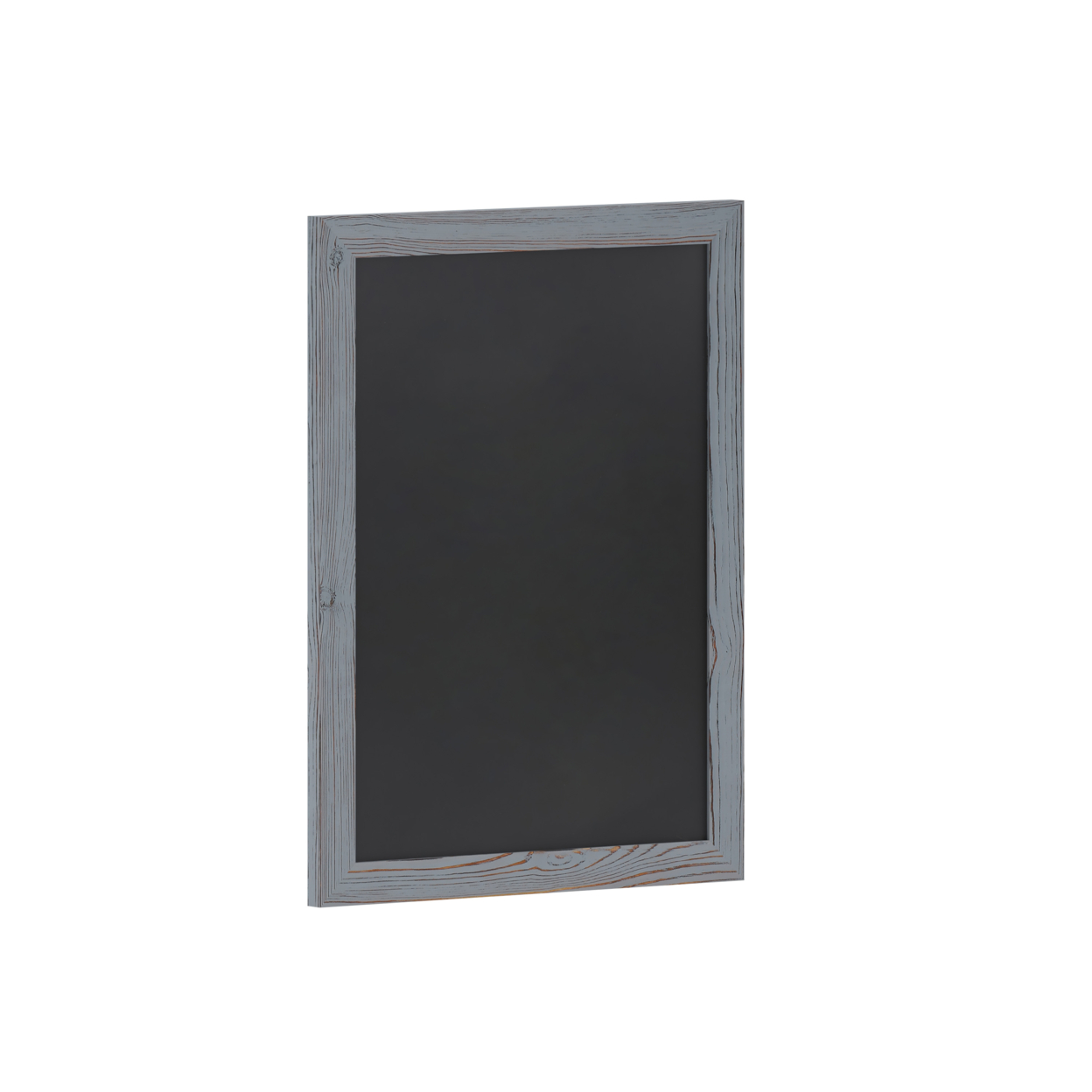 30 Inch Wall Hanging Chalkboard, Sleek Rustic Gray Wood Frame, Eraser