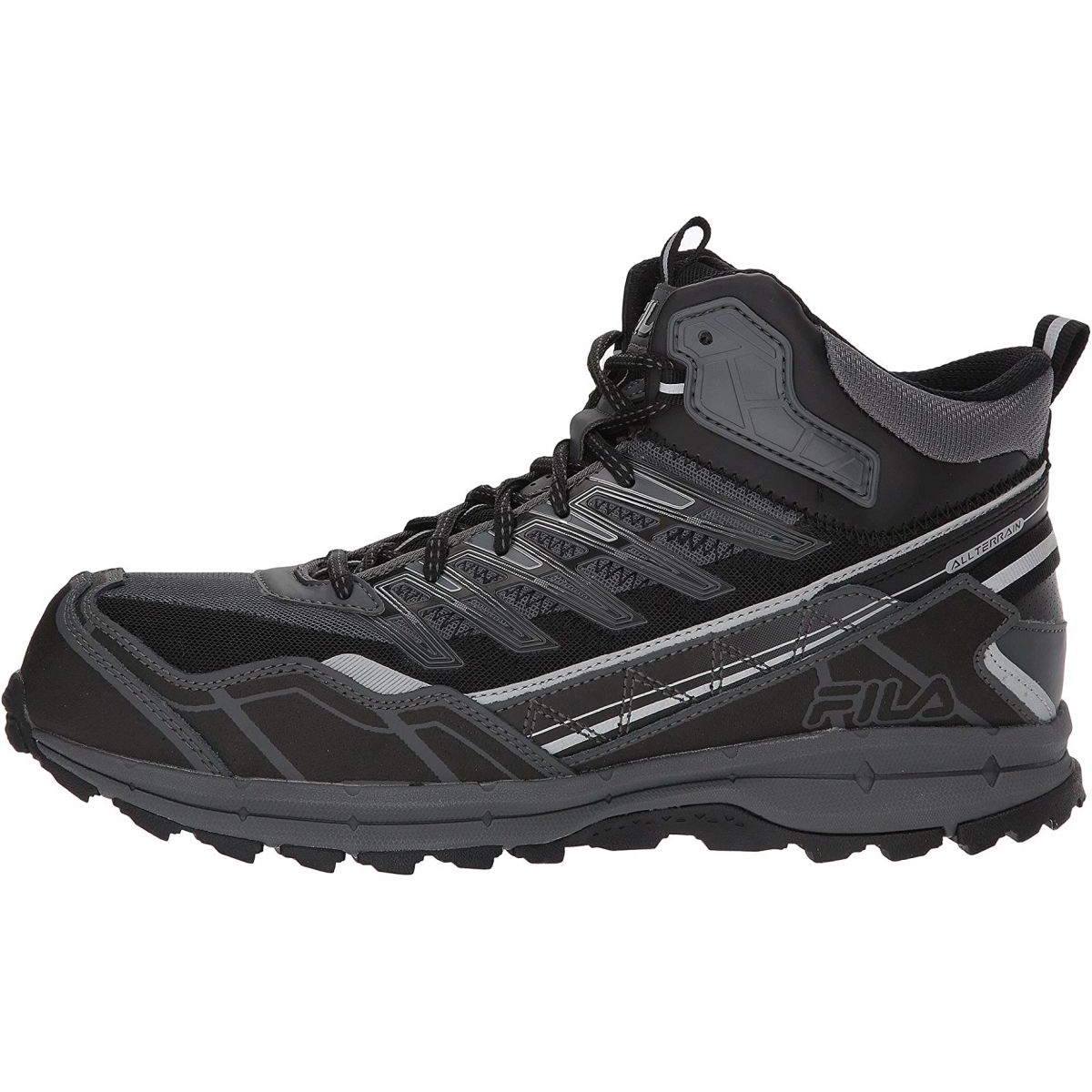 Fila Men's Hail Storm 3 Mid Composite Toe Trail Work Shoes Ct CSRK/BLK/MSIL - CSRK/BLK/MSIL, 7