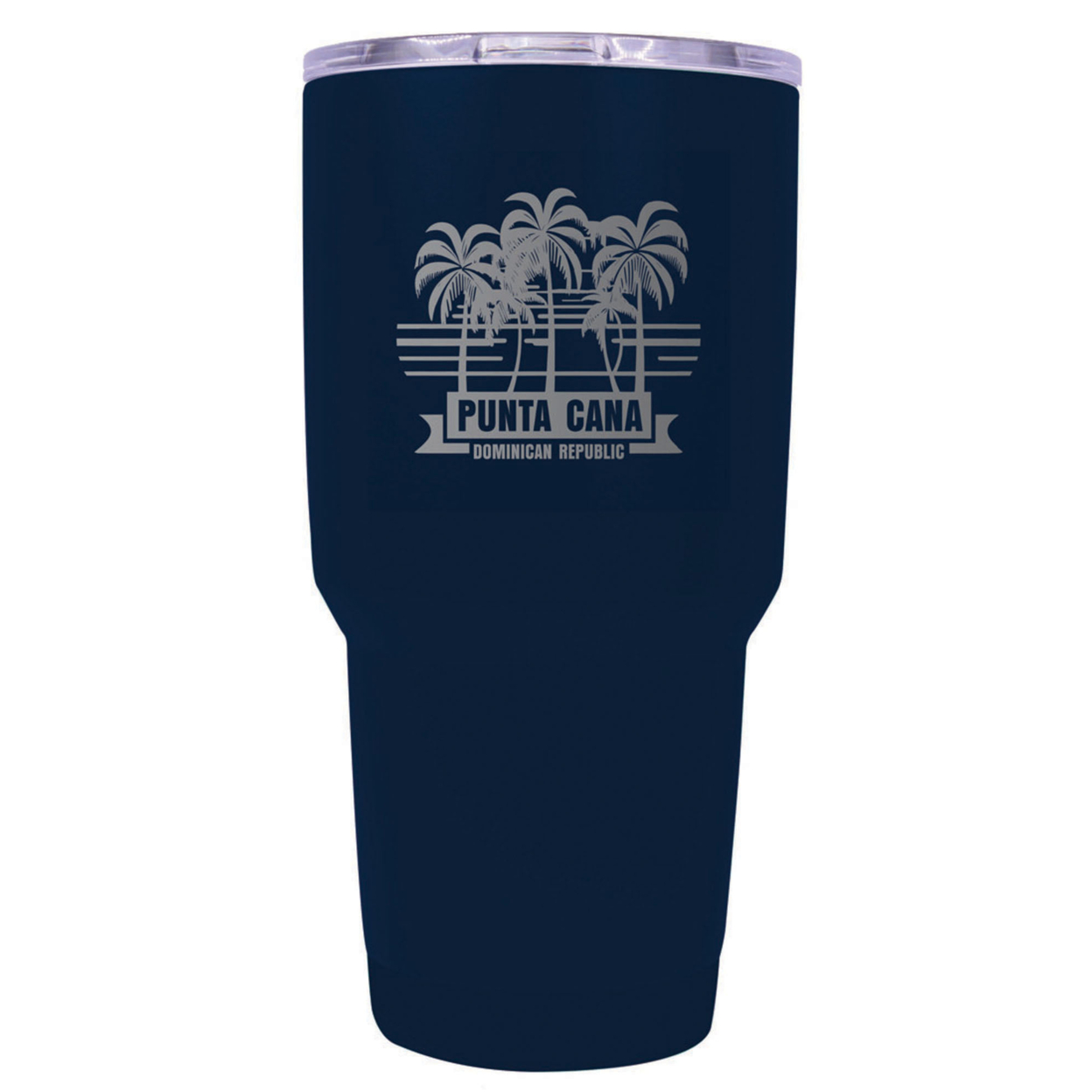 Punta Cana Dominican Republic Souvenir 24 Oz Insulated Stainless Steel Tumbler Etched - Navy, PALM BEACH
