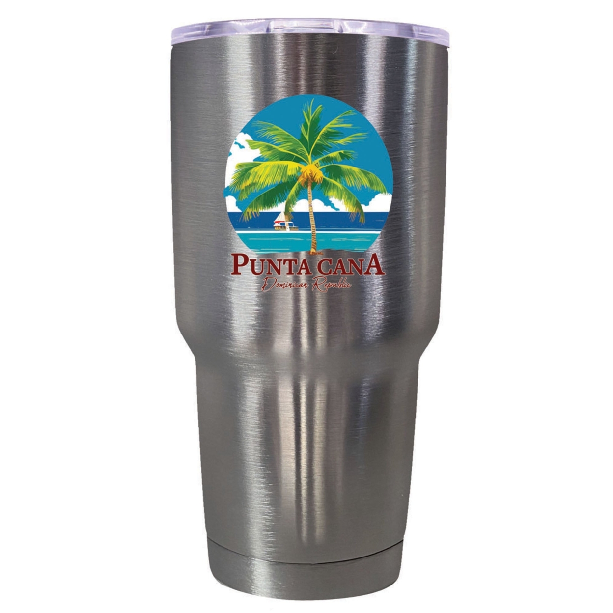 Punta Cana Dominican Republic Souvenir 24 Oz Insulated Stainless Steel Tumbler - Stainless Steel, PALM