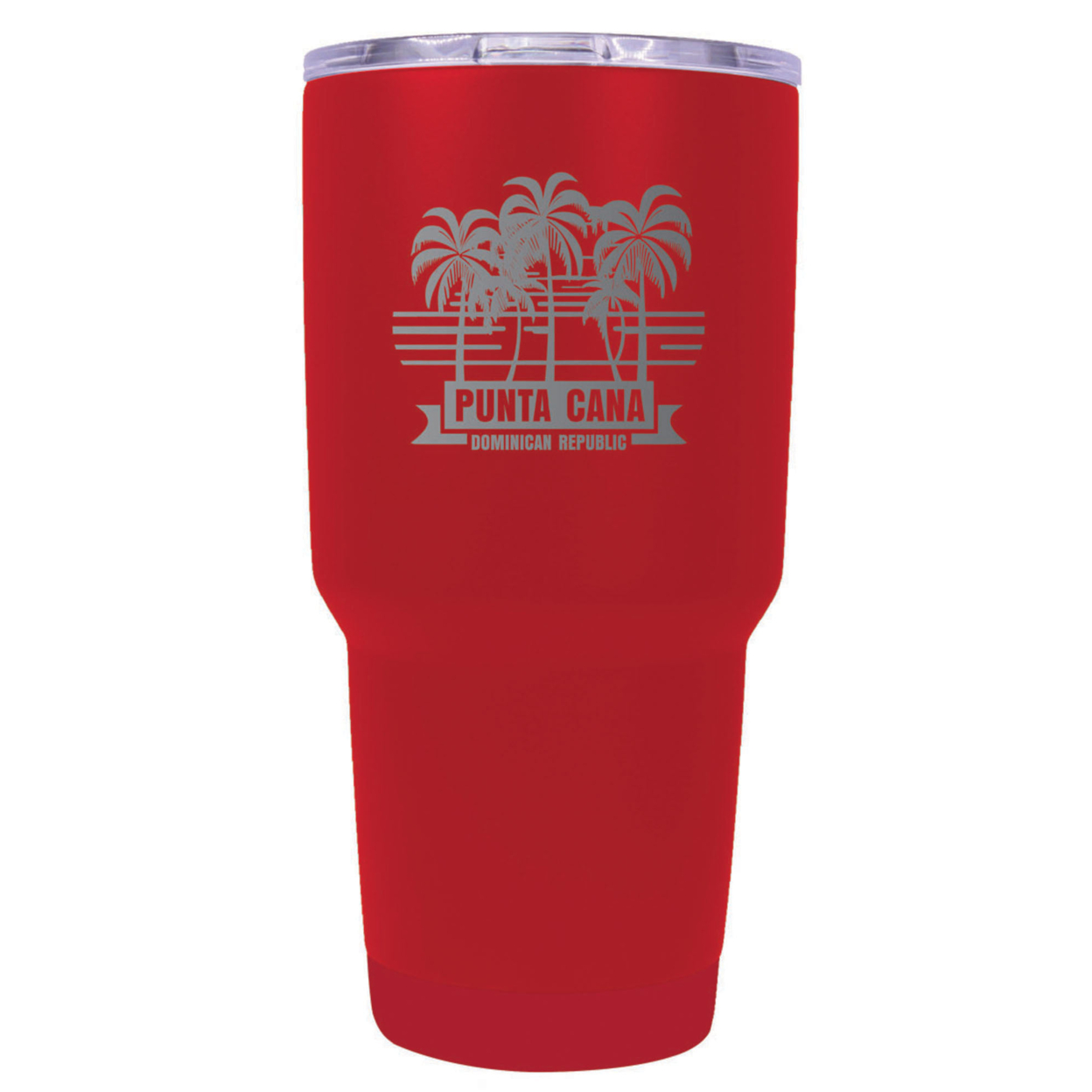Punta Cana Dominican Republic Souvenir 24 Oz Insulated Stainless Steel Tumbler Etched - Red, PALM BEACH