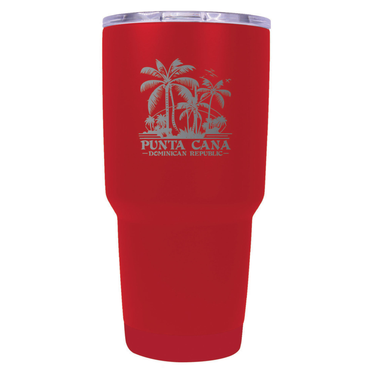 Punta Cana Dominican Republic Souvenir 24 Oz Insulated Stainless Steel Tumbler Etched - Red, PALMS