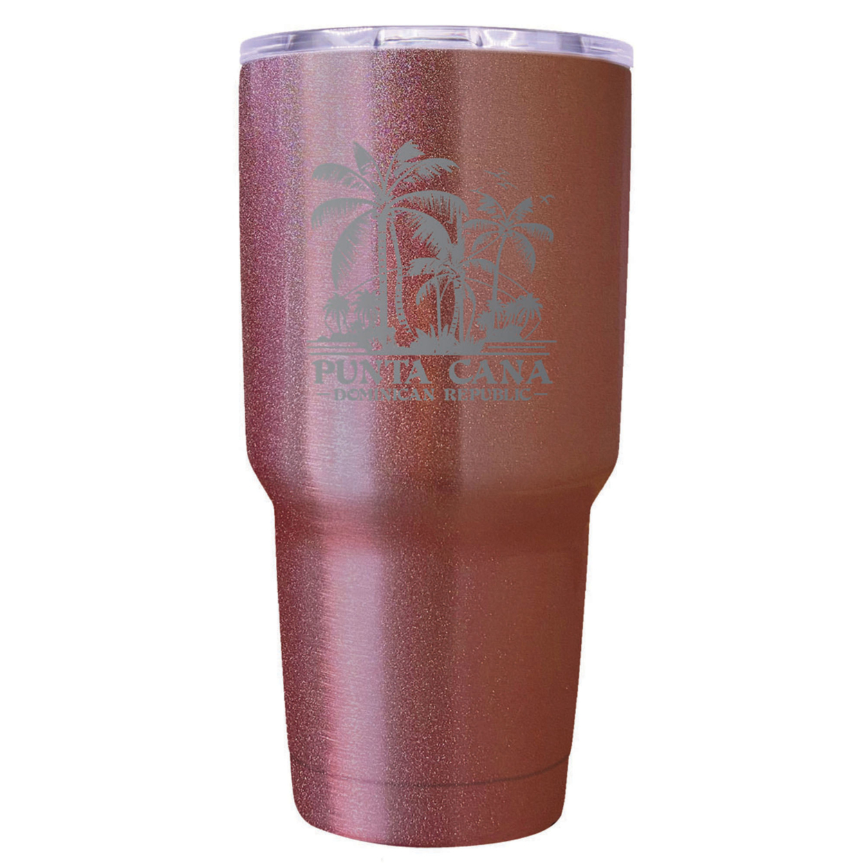 Punta Cana Dominican Republic Souvenir 24 Oz Insulated Stainless Steel Tumbler Etched - Rose Gold, PALMS